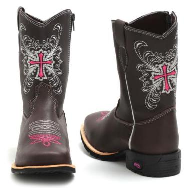 Imagem de Texana infantil cano longo country feminina botina confortável bota rh