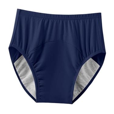 Imagem de Kokiya Fralda para adultos, fraldas-calças, roupa íntima para incontinência, lavável, cuecas protetoras de algodão confortáveis, respiráveis ​​para idosos, Azulxl