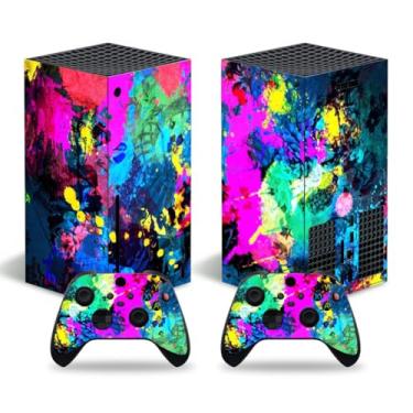 Imagem de Skin for Xbox Series S, Whole Body Vinyl Decal Protective Cover Wrap Sticker for Console and Wireless Controller (Colorful Paint, Xbox Series X disc)