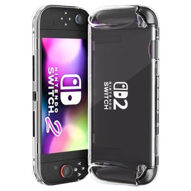Imagem de FUNDIARY Transparent Silicone Case Compatible with Nintendo Switch 2 Skin, Soft Protective Shell and Comfort Grip for Switch 2 Console with Full-Body Protection Design - Clear TPU Grip Cover Case