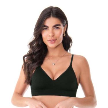 Imagem de Sutiã Rib Com Bojo Fixo Sem Costura Preto - Trend, 46