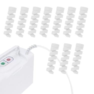 Imagem de Alisador de crimpagem de suporte de tubo de oxigênio para tubulação de mangueira, evita dobras e dobras em linhas de oxigênio, acessórios de concentrador de O2, 10 peças (branco)