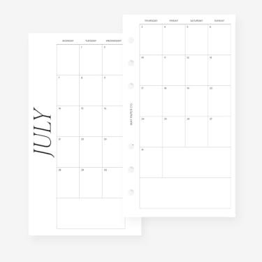 Imagem de MAY PAPER CO. Recarga de agenda mensal clássica 2025/2026, agenda mensal em duas páginas para filofax pessoal e agenda LV MM 6 anéis 9 x 16,75 (clássico mensal) (início de segunda-feira, meses não