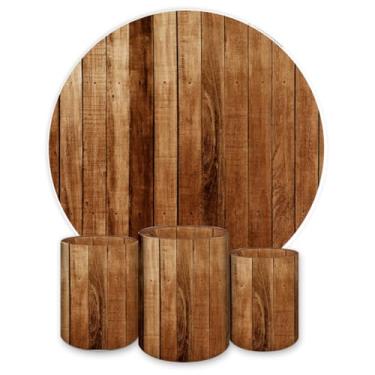 Imagem de Capas Para Painéis + Capas Cilindros Para Festas Tema Madeira(Normal,Kit Completo | 1588)