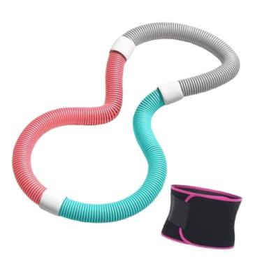 Imagem de Deevoka Argola de ginástica com cinto de cintura e anel de exercícios para ioga em ambientes internos e externos, Cinza Verde 1.2kg