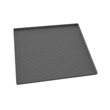 Imagem de IEUDNS Capa de silicone para lavadora e secadora, para freezer superior, para cozinha, lavanderia, mini geladeira, à prova de poeira, bandeja coletora, Cinza 60x60cm