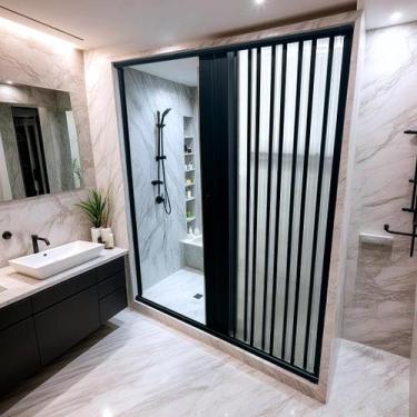 Imagem de Box Para Banheiro de PVC 185x130cm Sanfonado Frontal BCF