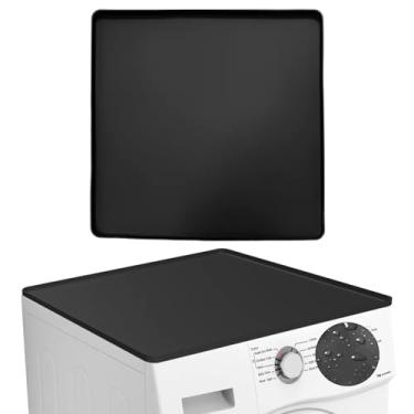 Imagem de 1 peça de capa de lavadora e secadora para a parte superior, 66 cm x 61 cm tapete protetor superior de silicone antiderrapante à prova d'água lavável e secadora capa de bancada para cozinha doméstica