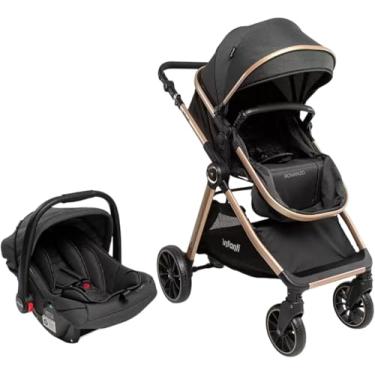 Imagem de travel system Romanzo, Carrinho de Bebê e Bebê Conforto com Base, Preto com cobre