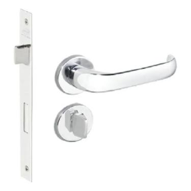 Imagem de Fechadura Banheiro Cromada 40mm Zamac Duna Imab Roseta Redonda