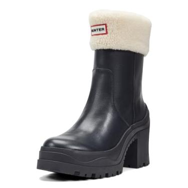 Imagem de Hunter Bota feminina Marisol impermeável no tornozelo, Couro preto, 37