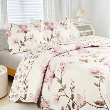 Imagem de Kit Colcha/Cobre Leito Romma Casal - 2 Porta Travesseiros  Têxtil Arte