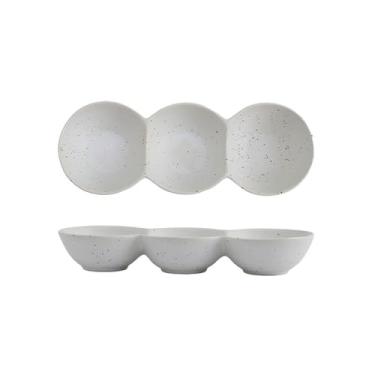 Imagem de Prato de tempero de cerâmica estilo nórdico retrô simples e requintado - branco gergelim