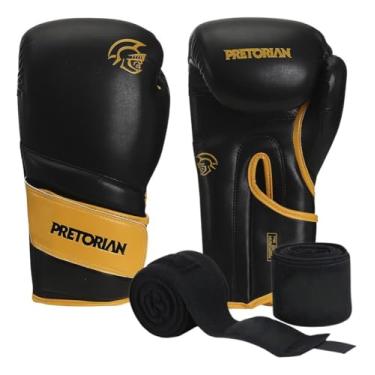 Imagem de Luva de Boxe/Muay Thai Elite Pretorian (Preto/Amarelo, 12 OZ)