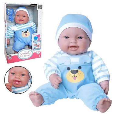 Imagem de Boneca My Sweet Love Menino com Macacão Azul e Chupeta