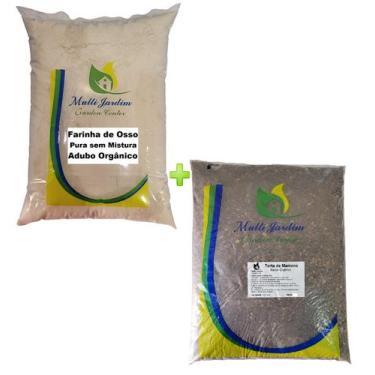 Imagem de Kit 500gr Farinha de osso mais 500gr de Torta de mamona - Multi Jardim