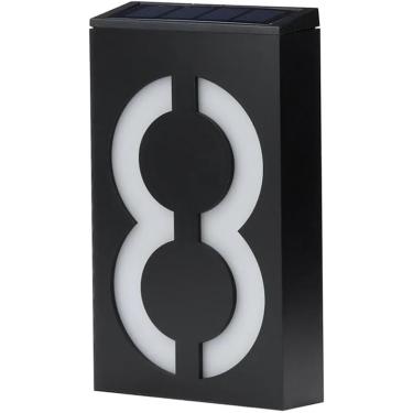 Imagem de Números De Porta Números De Casa Para Número De Casa Externa Placa De Endereço Alimentada Por Energia Solar Placa De Sinal De Casa Número Da Casa Luzes De Varanda Ao Ar Livre Com, 0
