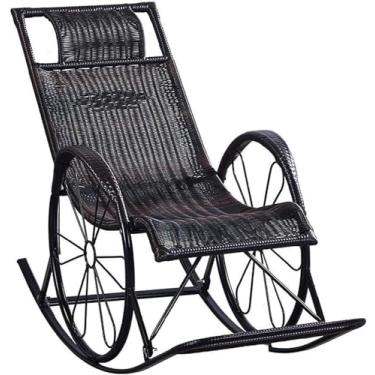 Imagem de Poltrona De Vime Cadeira De Balanço Ao Ar Livre Cadeira De Balanço Para Adultos Cadeira De Balanço Old Man Cadeira De Balanço De Lazer Interno Espreguiçadeira De Jardim