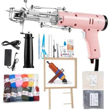 Imagem de Kit Inicial De Pistola De Tufting - 2 Em 1 Cut Loop Pile Rug Tufting Gun, Alta Velocidade 5-40 Pontos/seg - Kit De Fabricação De Tapetes Ideal Para Iniciantes Com Suporte Para Tuft/aparador