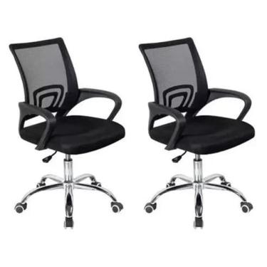 Imagem de Kit 2 Cadeiras Ergonômica Escritório Giratória