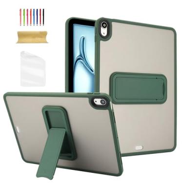 Imagem de Dteck Capa transparente para Apple iPad Pro de 13 polegadas (M4) versão 2024 com suporte dobrável, película protetora de tela e caneta, capa traseira transparente, fina, leve, protetora, à prova de