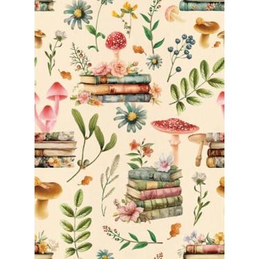 Imagem de Forro de prateleira adesivo, papel de contato de prateleira floral Boho para armários, forro de gaveta decorativo de filme de vinil para adesivo de cômoda (branco boho floral, 44 cm x 299 cm)