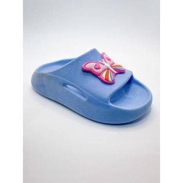 Imagem de Sandália Chinelo Slide Nuvem Menina Infantil com Borboleta Leve Confor