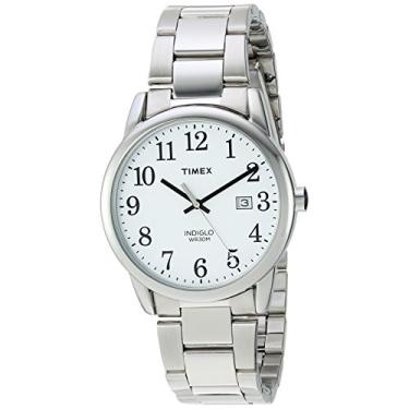 Imagem de Timex Relógio masculino Easy Reader, Tom de prata/prata/branco/38 mm, 38mm, Relógio de leitura fácil