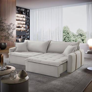 Imagem de Sofá Cama Linho em Madeira Eucalipto 220cm Braço 20cm Arizona Meu Sofá Online