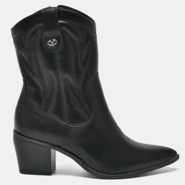 Imagem de Bota Western Preta Cano Longo Via Marte Country Salto Grosso, Preto, 3