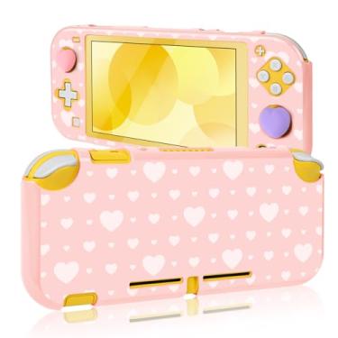 Imagem de DLseego Capa protetora para Switch Lite Console 2019, Lovely Love, antiderrapante, com absorção de choque, capa rígida de policarbonato com 2 peças de tampas de aperto de polegar para controles Joycon