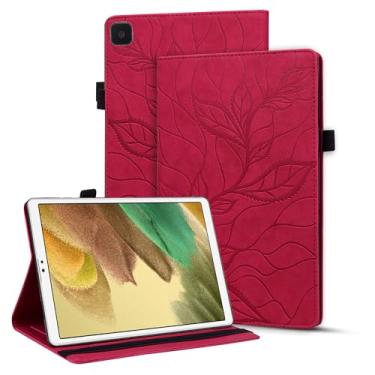 Imagem de Rosbtib Capa para Samsung Galaxy Tab A7 Lite 8,7 polegadas 2021, capa fólio à prova de choque com bolso para cartão para Galaxy Tab A7 Lite SM-T220/T225/T227 - Árvore da Vida Vermelha