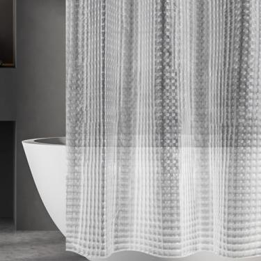 Imagem de Eazzier Bath Tamanho Estreito- Forro de Cortina de Chuveiro de Plástico Transparente 3D, Cortina Interna de Chuveiro de Plástico Em Forma de Cubo de Gelo Fino e Leve de 36x72" com (36"L X 72"C (Pacote