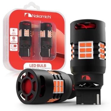 Imagem de Nakamichi Lâmpada LED Automotiva T20 7440 7441 7444 (W21W), 30 SMD 3020, CANBUS sem erro, ventilador 12.000 RPM, para freio, seta e luz de ré (Giallo Âmbar, 30 LEDs, Pacote com 2)