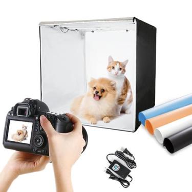 Imagem de Caixa de luz de estúdio fotográfico LTRINGYS 24x24cm com 198 luzes LED