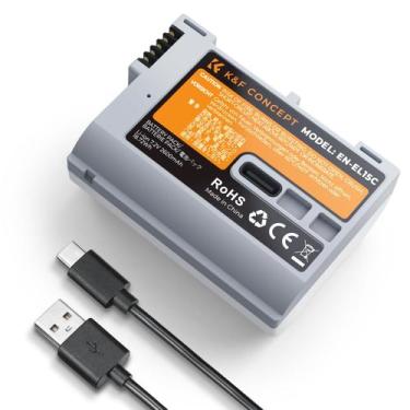 Imagem de Bateria K&F Concept EN-EL15C 2600mAh USB-C de carregamento rápido