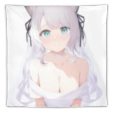 Imagem de LIEGBMEU Sexy Bikini Hot Anime Girl Tapeçaria 152.4 cm x 152.4 cm Interior Exterior Wall Quilt Art Decoração de Tapeçaria Caprichosa, AF383