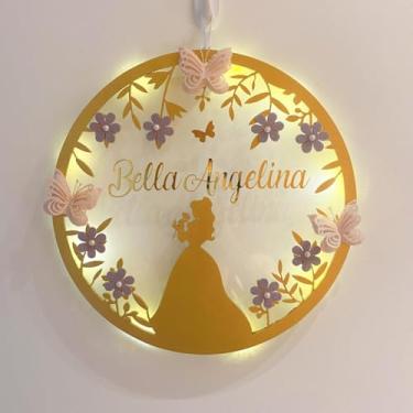 Imagem de Porta Maternidade Princesa 2 Led Acrílico e Espelho