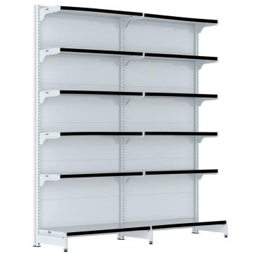 Imagem de Gondola Parede 202 Fit Farmacia Ate 2 Metros Branco Pe Preto