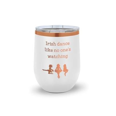 Imagem de SpreadPassion Irish Dance Like No One's Watching - Copo de vinho engraçado para dançarinos - presente para dançarinos irlandeses (branco)