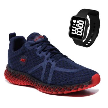 Imagem de Combo Tênis Feminino Ghost 3 com Relógio Quadrado – Leve e Confortável para Caminhada e Academia-Masculino