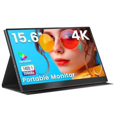Imagem de Upperizon Monitor portátil de 39.6 cm 4K UHD 3840X2160 100% sRGB 60Hz IPS HDR HDMI USB-C Monitor de viagem para laptop, MacBook, PC, Surface PS5 Xbox, monitor externo com capa e alto-falantes