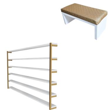 Imagem de Expositor de Esmaltes Manicure 64x100cm Modelo Industrial - Apoio de Mão Várias cores (Dourado)