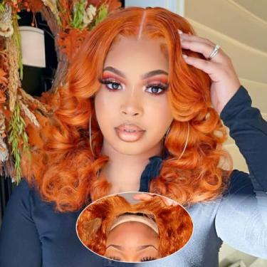 Imagem de Perucas Ginger Body Wave 5x5 HD Lace Closure Bob para mulheres negras Perucas Wear and Go Cabelo humano pré-depilado e pré-descolorido Peruca Body Wave Bob Cabelo humano 200 densidade 16polegadas