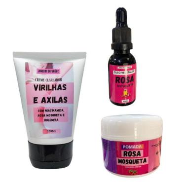 Imagem de Kit Creme Clareador ìntimo + óleo de Rosa Mosque e Pomada Rosa Mosquet