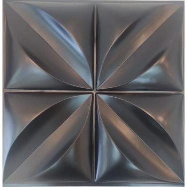 Imagem de Kit 25 Preto Floral Painel Revestimento 3d Placas Decoração Pvc Placas