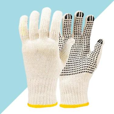 Imagem de Luva Pigmentada Serviço de Algodão Branca Poliester - Autentica 