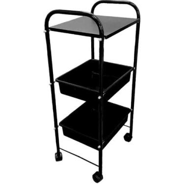 Imagem de Carrinho Porta Esmalte Auxiliar Manicure 2 Bandejas - Mbm  Decor