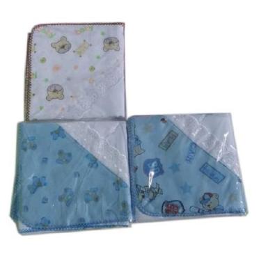 Imagem de Kit 5 Cueiro 10 pano de boca toalha capuz travesseiro Menino - Dugu