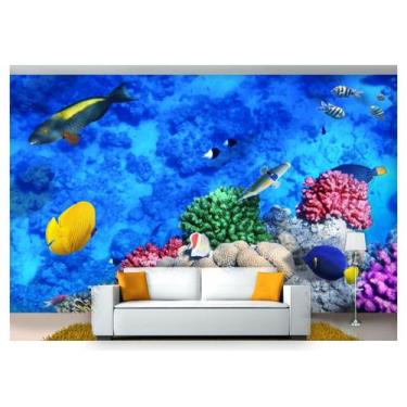 Imagem de Papel De Parede Animais Fundo Do Mar Coral 3D Anm204 - Você Decora